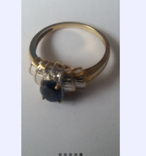 B13 Anillo Con Piedra De Zafiro Oro 14 Kl (150)