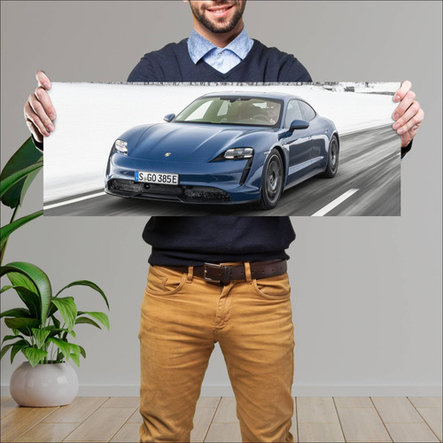 Cuadro 30x80cm Auto 2020 Porsche Taycan Auto 423