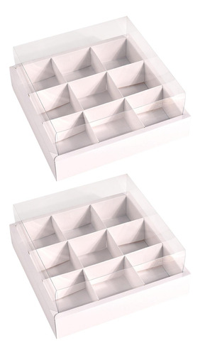 2 Cajas De Panadería, 9 Inserción De Cuadrícula Blanco