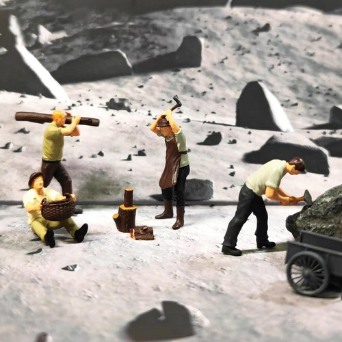 4 Piezas De Muñecos De Madera En Miniatura Para Juegos 87