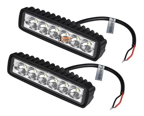 2 Exploradoras Lineales 6000lm 6 Led Moto/carro Rompe Niebl