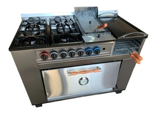 Imagen 4 de 6 de Cocina industrial Tecno Calor 1150 a gas 4 hornallas puerta ciega
