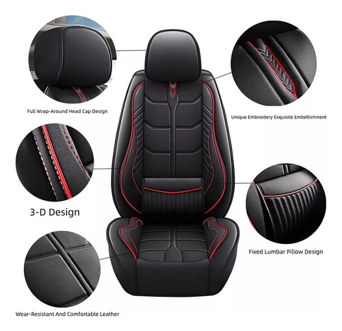 Kit Funda Cubre Asiento Auto Premium Luxury Par Almoadillas