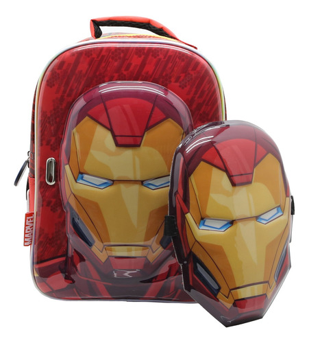 Mochila Iron Man Cresko Infantil +mascara 12 Pulgadas