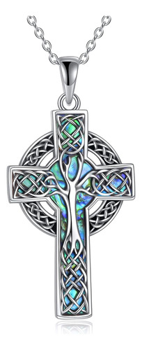 Yfn Celtic Cactor Cross Sterling Silver Celtic Knot Colgante