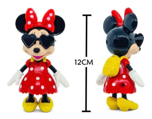 Imagem 2 de 6 de Boneca Da Minnie Com Óculos E Mochila 13cm Elka