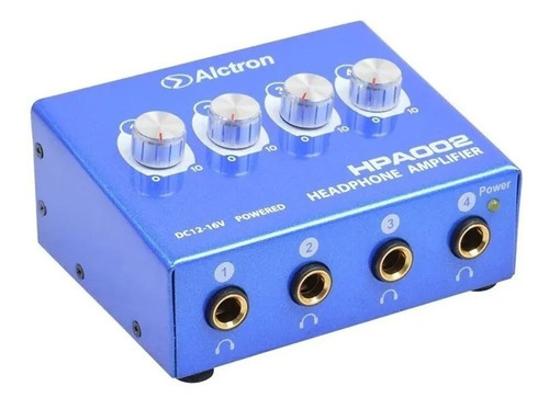 Alctron Mini Amplificador Audifonos Volumenes Independientes Color Azul