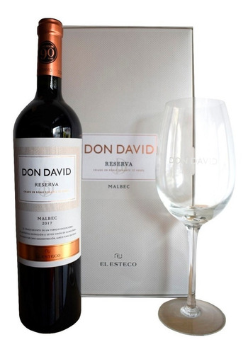 Estuche Don David Reserva Malbec Con Copa 