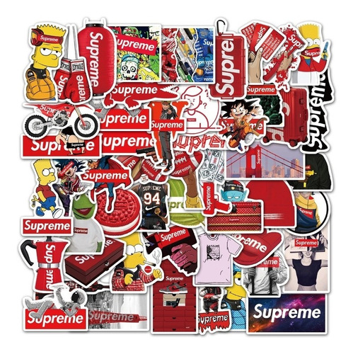 50 Stickers Supreme - Etiquetas Autoadhesiva