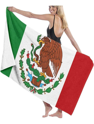 Toalla De Baño Grande Con La Bandera De México, 31 X 51 PuLG