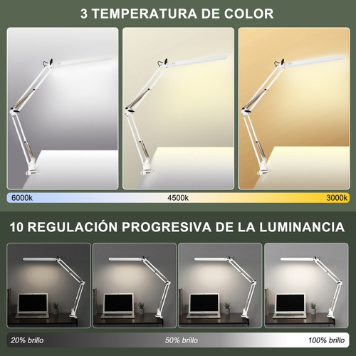 Lámpara De Escritorio Led Lámpara De Mesa Con Brazo