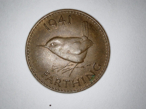 Moneda Inglaterra Farthing 1941 Ave (x1187