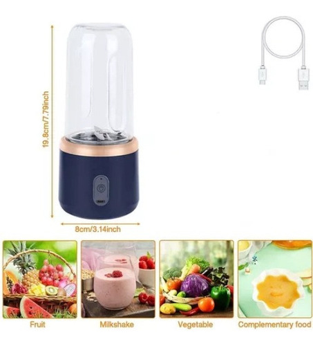 Sa De Mini Vaso Licuadora Portatil Recargable 6 Cuchillas