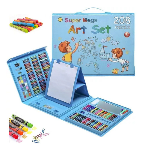 208 Piezas De Arte Para Niños Kit Set De Dibujo Portátil