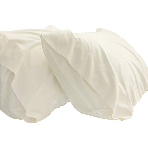 Fundas Para Almohada Rayon De Bamboo Blanco Marfil 50x66cm