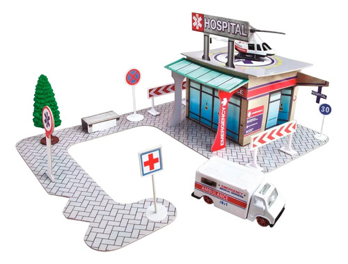 Ciudad Maisto Build-n-play Hospital + Ambulancia Febo