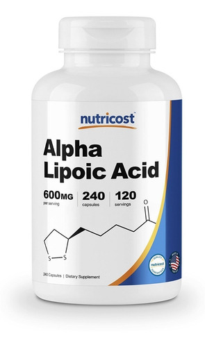 Ácido Alfa Lipoico Alpha Lipoic Acid 600mg 240 Capsulas