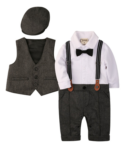 Conjunto De Trajes Para Beb, 3 Piezas, Overol De Caballero D