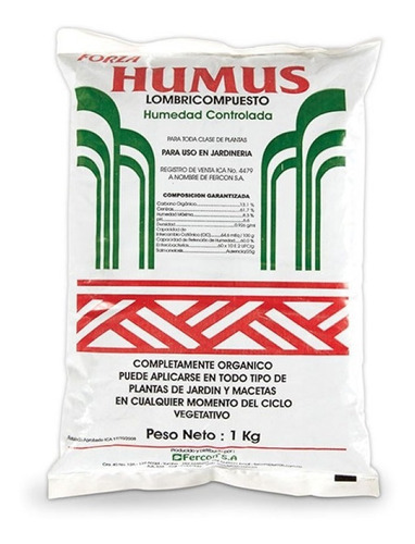 Humus De Lombriz Forza 1 Kg Abono Organico Lombricompuesto