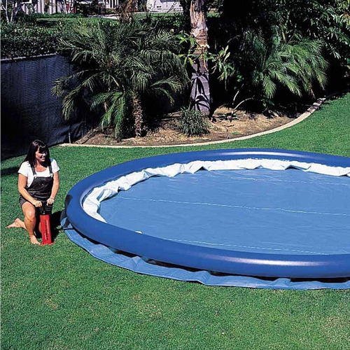 Imagen 5 de 9 de Pileta Redonda Inflable Exterior Grande 457x91cm Color Azul