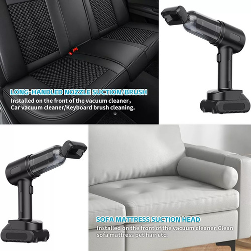 Aspiradora Para Auto 3 En 1 Seisa 120w Batería 24v Sq-xc58 C Color Negro Negro