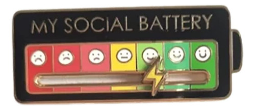 Pin De Batería Social Con Frase My Social Battery, Pin De