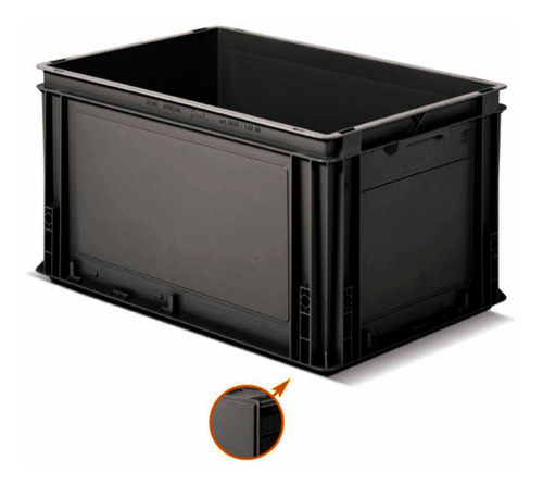 Caja Storage Compat  Athena Con Tapa 60x40x32 Cm Negro