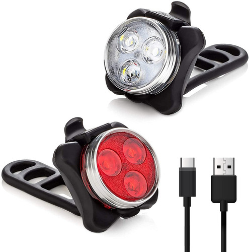 Luz Trasera + Delantera Led Bicicletas Ruta Mtb 