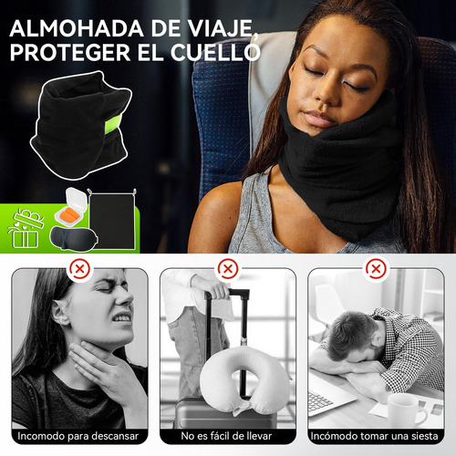 Almohada De Viaje,cuello Para Viaje Plegable Con Antifaz Y