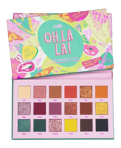 Paleta De 18 Sombras Mate Y Satinadas Oh La La, Lure Color De La Sombra Oh La La