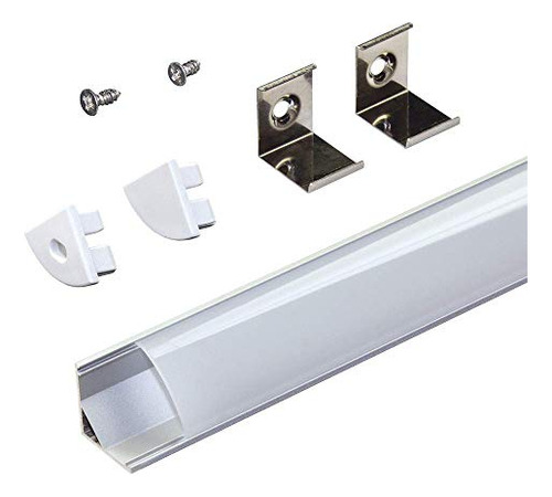 960051 Led Tape Light Channel Mount With Diffuser, Silv...