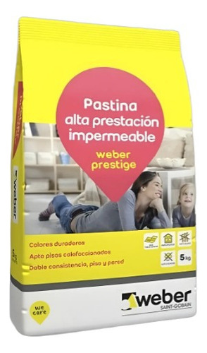 Pastina Weber Prestige Impermeabilizante Color Perlato 5 Kg Calidad Sibaco