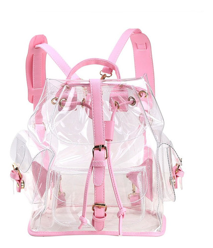 Haolong Verano Mujer Transparente Cordon Mochila Bolso