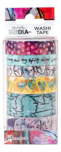 Dina Wakley Media Washi Tape 1-6 Rollos -dinawash-59974