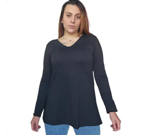 Remera Larga Mujer Talle Grande Modal/ Lycra X Mayor