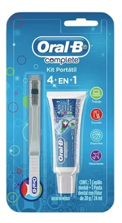 Kit Portatil Oral B Cepillo Y Pasta Dental Complete 4 En 1