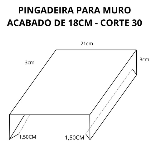 13 Metros De Pingadeira Alumínio Preto Fosco Para Muro 18cm