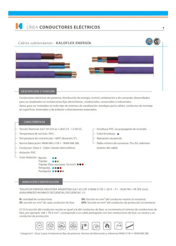Cable Subterráneo Kalop 3x4 Mm X Metro Normalizado Tripolar