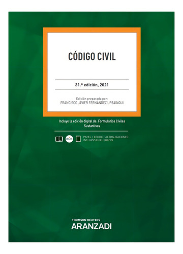 Código Civil, De Aa.vv. Editorial Aranzadi, Tapa Dura En Español