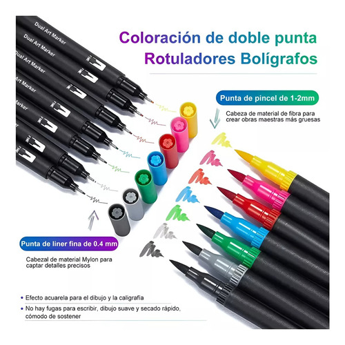 Marcadores Plumones Premiun Dual Brushx168 Con Estuche