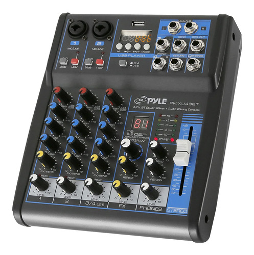 Audio Mixer Sound Board Console System Interface 4 Channel