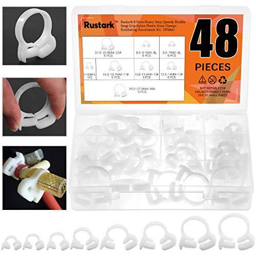 48 Pc 8 Tamaños Nylon Manguera Abrazadera Surtido Kit ...