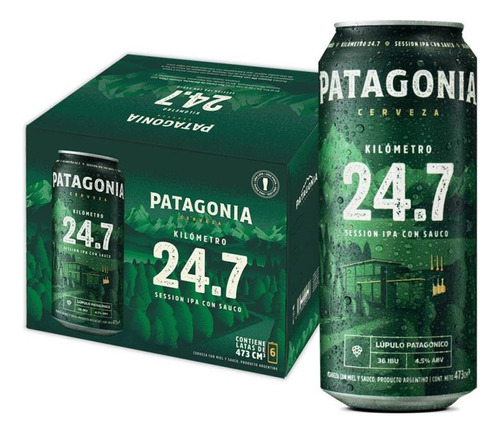 Cerveza Patagonia Km 24.7 Session Ipa Lata 473ml Pack X 6u