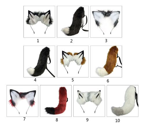 Diadema Ajustable De Piel Con Forma De Cola De Lobo (10 #mol