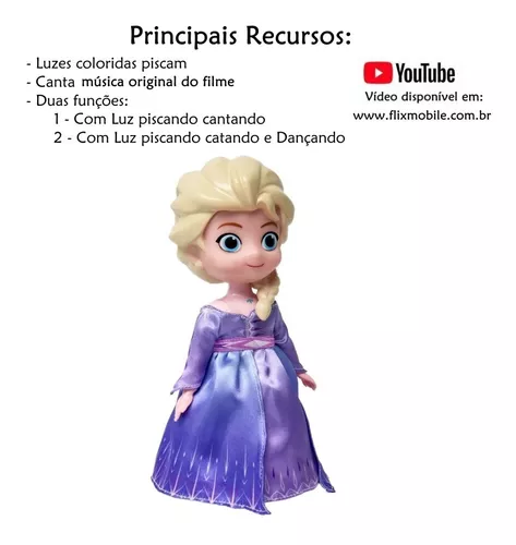 Boneca Elsa Frozen musical com luz