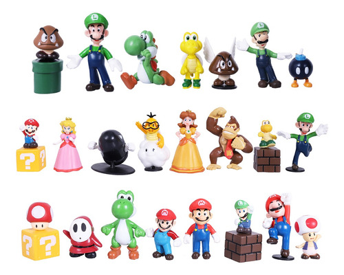 23 Figuras Super Mario Bros, Figuras Juguetes Bowser, Toad