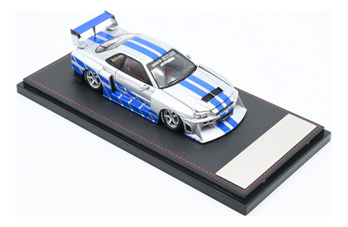 Auto Escala 1/64 Nissan Skyline Gt-r Lbwk Er34 Nsgt34f&f Color Gris