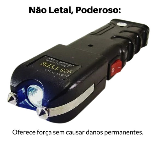Lanterna Eletrônica Taser Choq 150.000w Arma Proteção Branco Preto