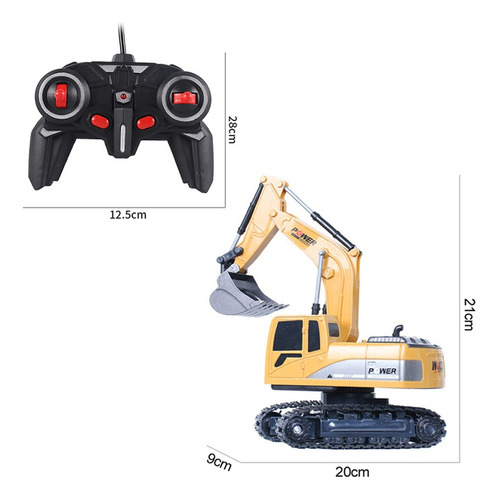 Mini Excavadora Rc Con Pala Y Control De Metal Y