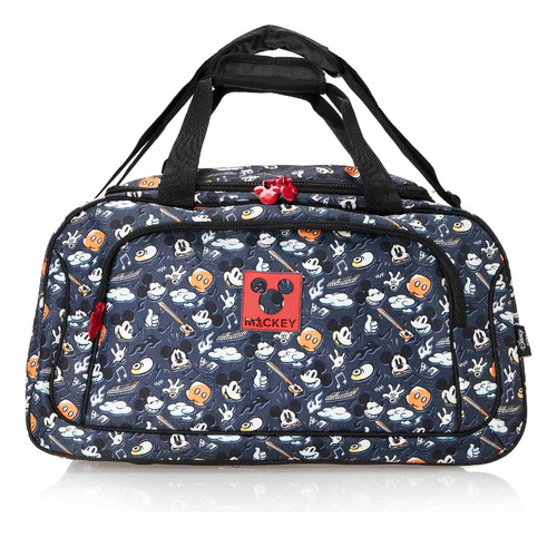 Bolsa De Viagem Sa17101my Mickey Preta Luxcel Cor Preto Liso